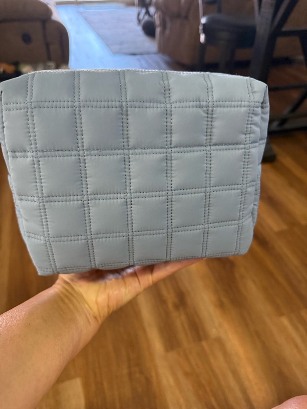 Sonia Kashuk Quilted Light Blue Cosmetic Bag
